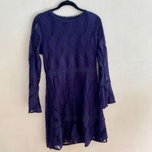 Navy Boohoo Midi Dress (UK 12/US 8)